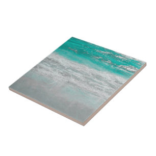Carreau Plage tropicale Côte Turquoise White Ocean Waves