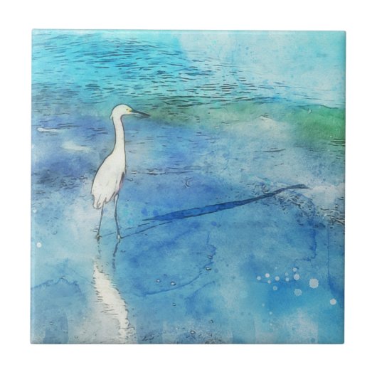 Carreau Plage tropicale dans le bleu turquoise d'Aqua Turq (Devant)