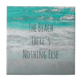 Carreau Plage Turquoise White Ocean Waves Phrase (Devant)
