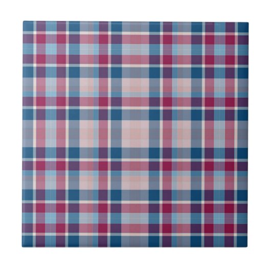 Carreau Plaid classique rouge et bleu (Devant)