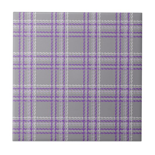 Carreau Plaid classique tartan. Gris, lilas (Devant)