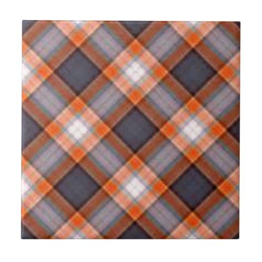 Carreau Plaid de bleu marine d'orange et (Devant)