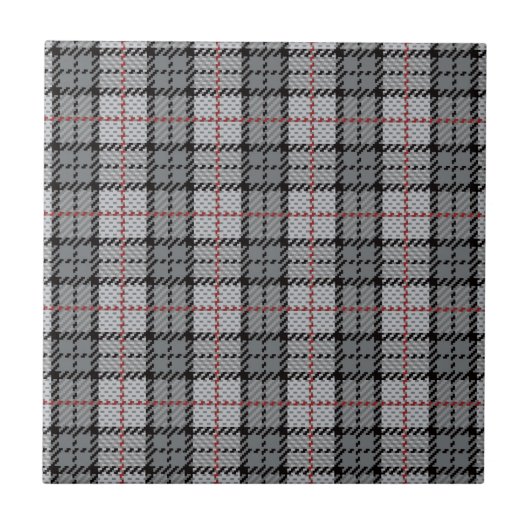 Carreau Plaid de pixel dans le gris avec la rayure rouge (Devant)