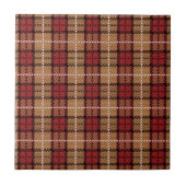 Carreau Plaid de pixel en rouge et or (Devant)