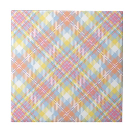 Carreau Plaid en pastel de rayure (Devant)