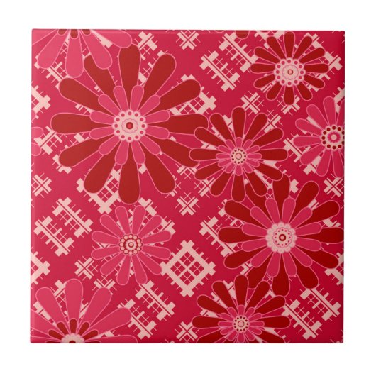 Carreau Plaid, floral, plaid, rouge, rouge, rustique (Devant)