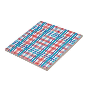 Carreau Plaid rouge et bleu