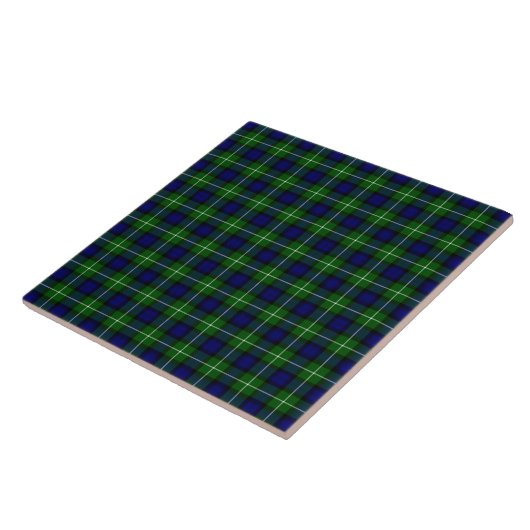 Carreau Plaid vert bleu Lamont tartan (Côté)