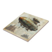 Carreau Plan antique de dirigeable au sépia technique (Côté)