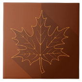 Carreau Plan de feuille d'érable blanc sur brun (Devant)