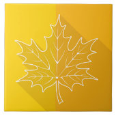 Carreau Plan de feuille d'érable blanche en or (Devant)