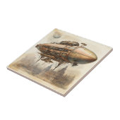 Carreau Plan en cuivre d'un dirigeable Steampunk vintage (Côté)