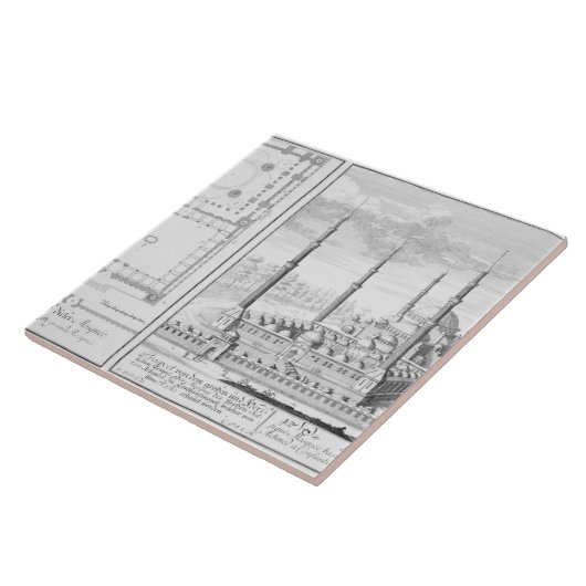 Carreau Plan et vue de la mosquée bleue (1609-16), établis (Côté)