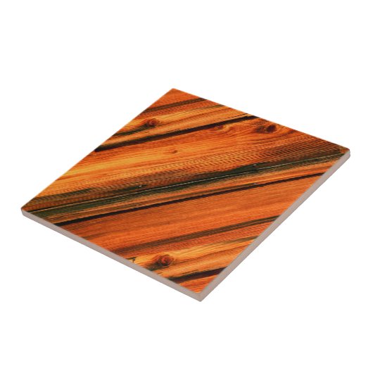 Carreau planches de pin rustique diagonales (Côté)