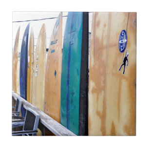 Carreau Planches de surf vintages sur la plage de Montauk