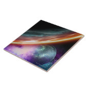 Carreau Planète et sa lune. Illustration d'ordinateur d' (Côté)