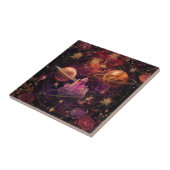 Carreau Planète Florale Cosmique Nébuleuse Violette Espace (Côté)