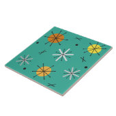 Carreau Planètes de l'âge atomique Starbursts Turquoise (Côté)