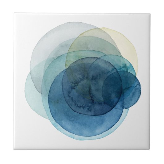 Carreau Planètes en évolution - Cercles d'aquarelle (Devant)