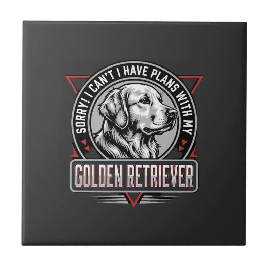 Carreau Plans de Retriever doré Conception de badge de chi (Devant)