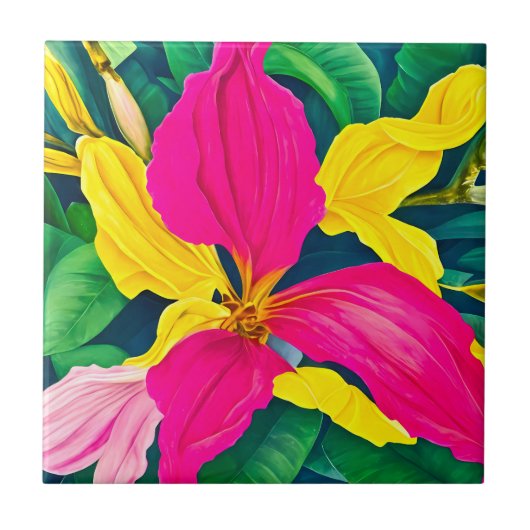 Carreau Plante des fleurs tropicales (Devant)