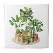 Carreau Plantes d'intérieur à l'aquarelle (Devant)
