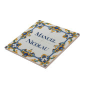 Carreau Plaque de nom personnalisée Azulejo colorée (Côté)