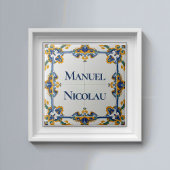 Carreau Plaque de nom personnalisée Azulejo colorée