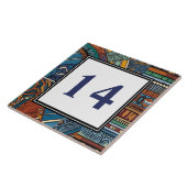 Carreau Plaque de signalisation moderne bleue Abstrait de (Côté)