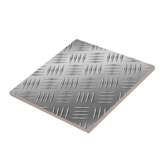 Carreau Plaque diamant sur acier usé (Côté)