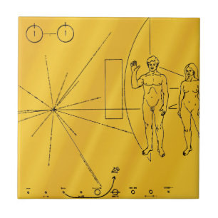 Carreau Plaque dorée de la sonde spatiale NASA Pioneer 10
