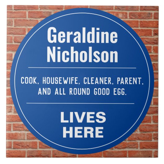 Carreau Plaque murale commémorative amusante (Devant)