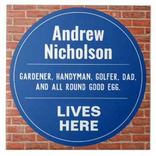 Carreau Plaque murale de style commémoratif amusant