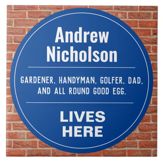 Carreau Plaque murale de style commémoratif amusant (Devant)