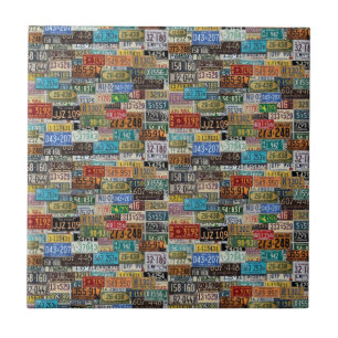 Carreau Plaques de licence vintages