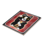 Carreau Plat Fun Lucky Tuxedo Cartoon Art Amusant (Côté)