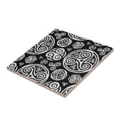 Carreau Plateau céleste blanc sur fond noir (Côté)