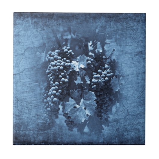 Carreau Plâtre vintage de raisins bleus (Devant)