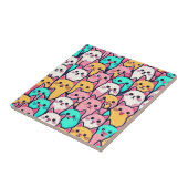 Carreau Playful Minimalist Cats in Multi-Coloured Pastels (Côté)