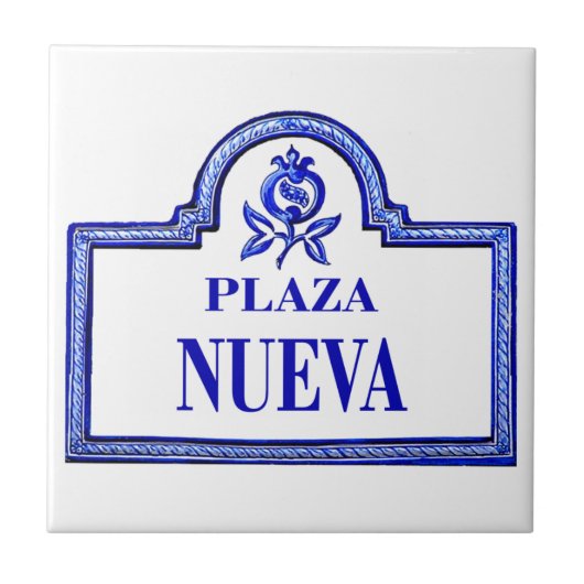 Carreau Plaza Nueva, plaque de rue de Grenade (Devant)
