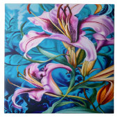 Carreau Plie rose vif contre un Arrière - plan bleu (Devant)