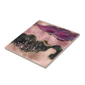 Carreau Plink Black Gold Parties scintillant marbré Agate (Côté)