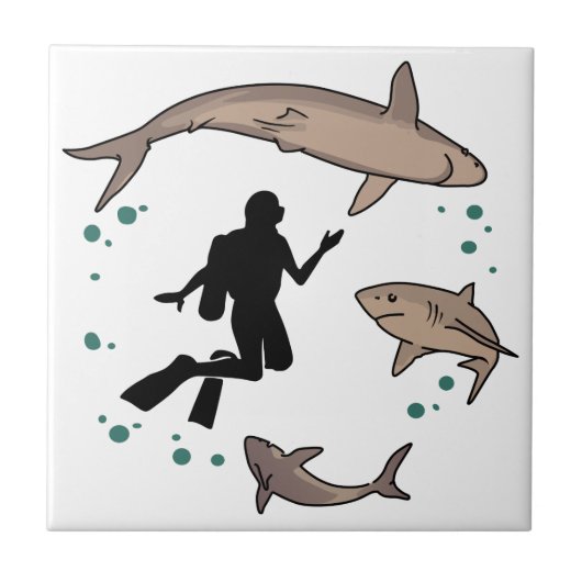 Carreau Plongeur et requins (Devant)