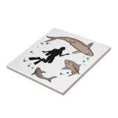 Carreau Plongeur et requins (Côté)
