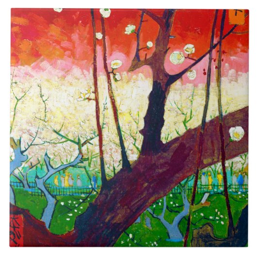 Carreau Plum à fleurs (après Hiroshige), Van Gogh (Devant)