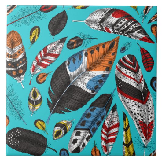 Carreau Plumes colorées (Devant)