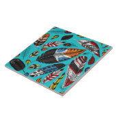 Carreau Plumes colorées (Côté)