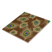 Carreau Plumes de paon beige au chocolat Brown (Côté)