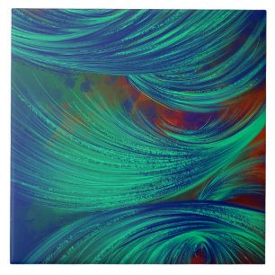 Carreau Plumes de Phénix Vert