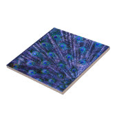 Carreau Plumes violettes Peacock Couverture bébé (Côté)
